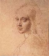 LEONARDO da Vinci Portrat of a Madchens oil painting artist